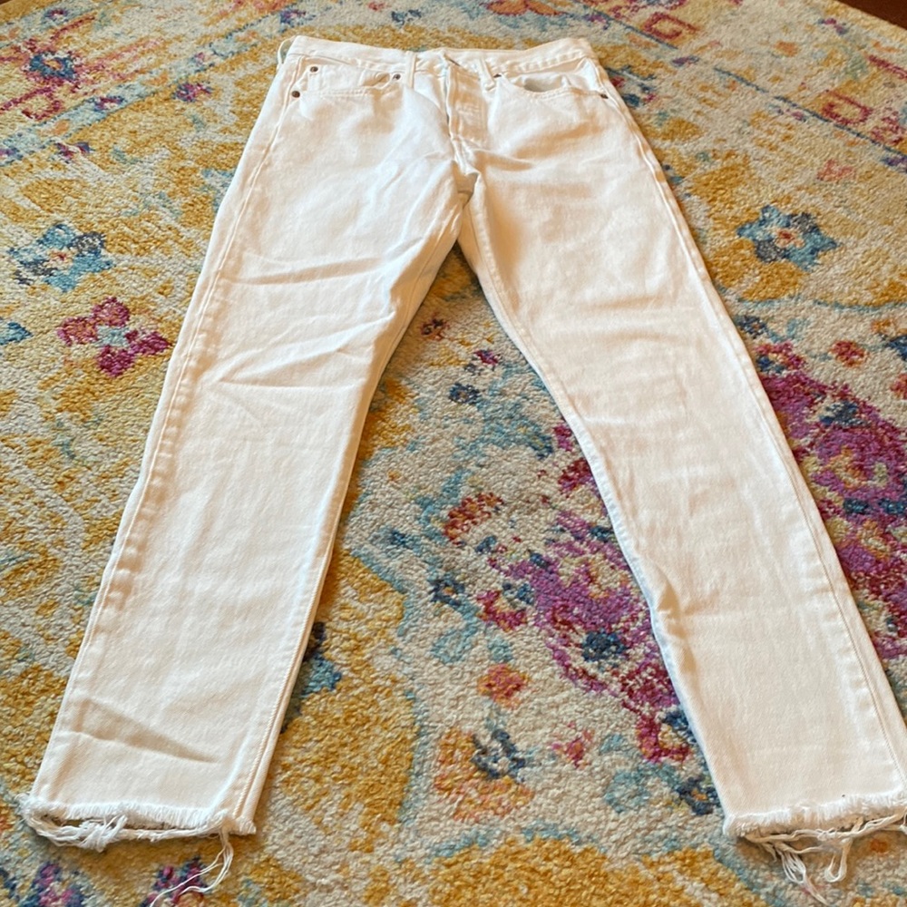 Levi 501 White Skinny Jeans